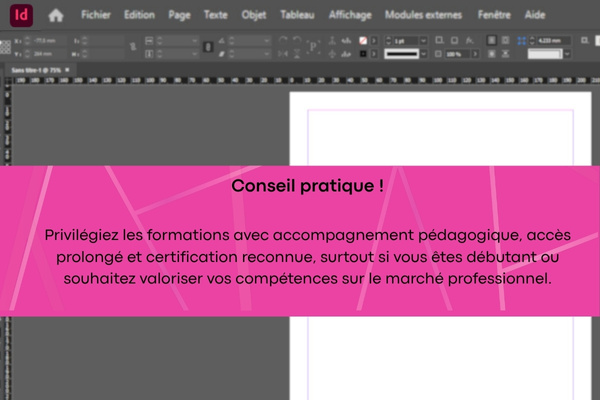astuce formation a distance indesign